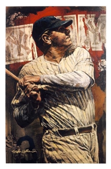 Babe Ruth Giclee Portrait Signed by Artist Stephen Holland 2/10